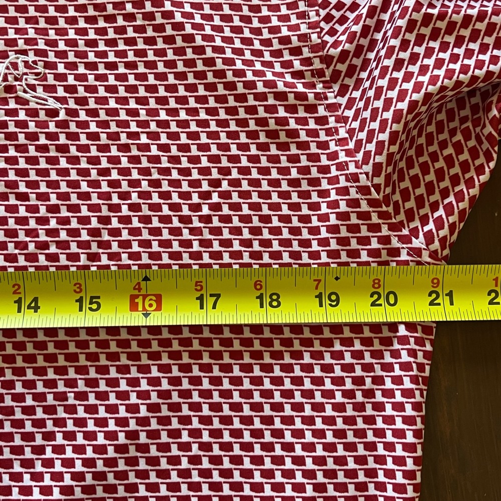 Rhoback Performance Polo Shirt Oklahoma Print OU Sooners Stretch Golf Maroon M - Picture 7 of 9